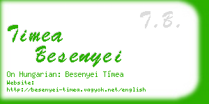 timea besenyei business card